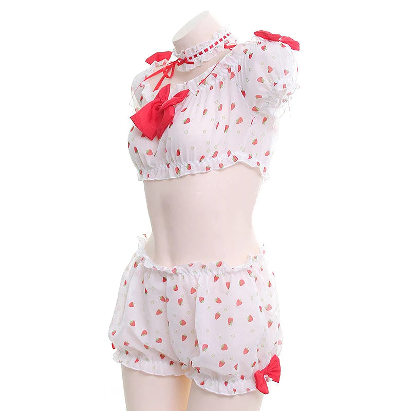 Strawberry crop top style lolita.