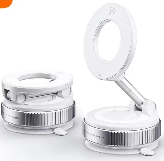 Magnetic Vacuum Phone Holder Car Mount Vacuum Adsorption Car Phone Mount Foldable Car Navigation Holder for Gym Bath Shower
