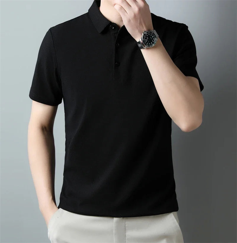 Men's classic, collar short, sleeve polo shirt, casual breathable  summer, daily office fashion men's.