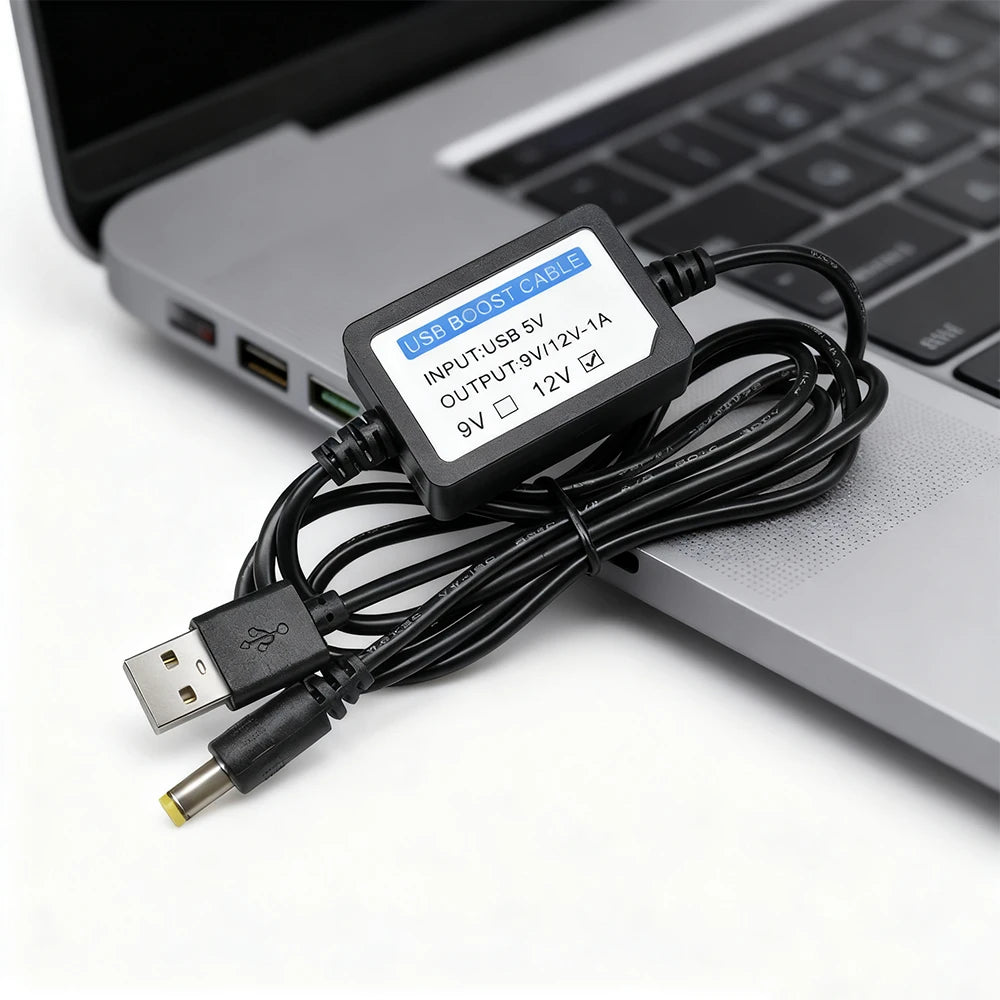 DC-DC 5V to 9V 12V 1A USB Charge Power Boost Cable Line Booster Power Converter Adapter 5.5x2.1mm For Mini Speaker
