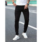 Jeans man stretch black denim, trousers mens solid pants.