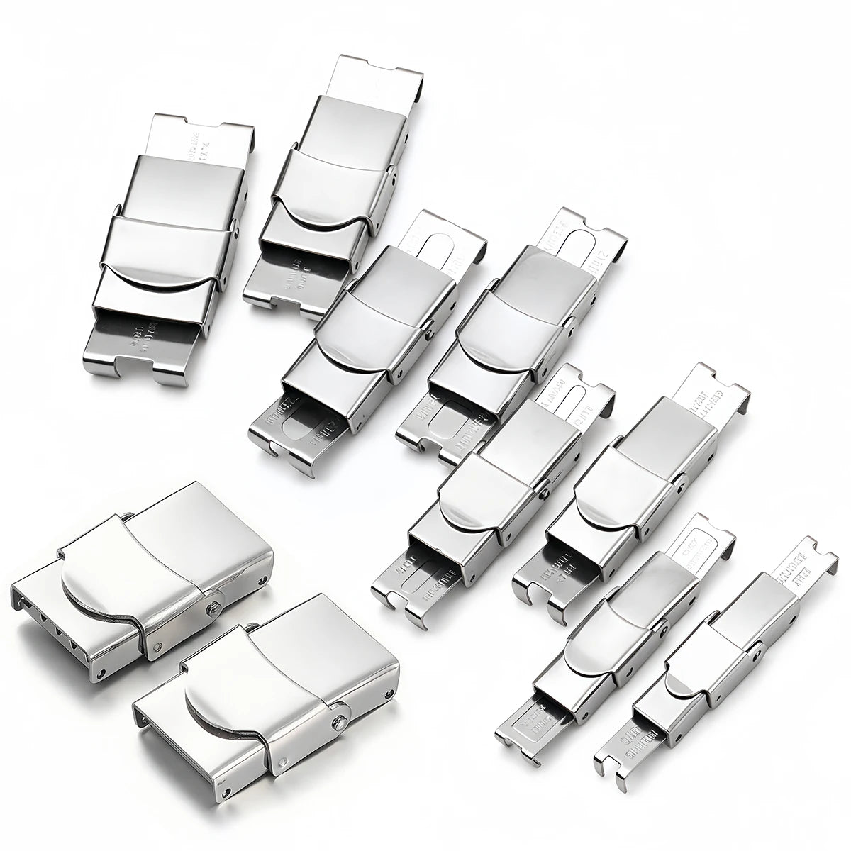 3pcs Stainless Steel Bracelet Clasp Crimp Jaw Hook Watch Band Connect Buckle for DIY Leather Silicone Bracelet Jewelry Making