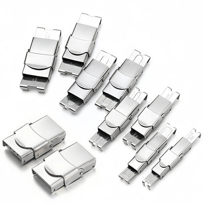 3pcs Stainless Steel Bracelet Clasp Crimp Jaw Hook Watch Band Connect Buckle for DIY Leather Silicone Bracelet Jewelry Making