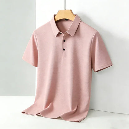 Men's classic, collar short, sleeve polo shirt, casual breathable  summer, daily office fashion men's.