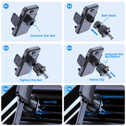 TOPK Car Phone Holder Mount for Air Vent, Cell Phone Car Mount  360° Full Rotation, for iPhone All Smartphones
