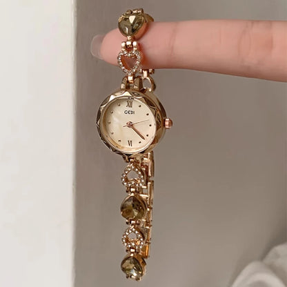 Fashion temperament minimalist luxury small disc with quartz watch for women. 1piece.