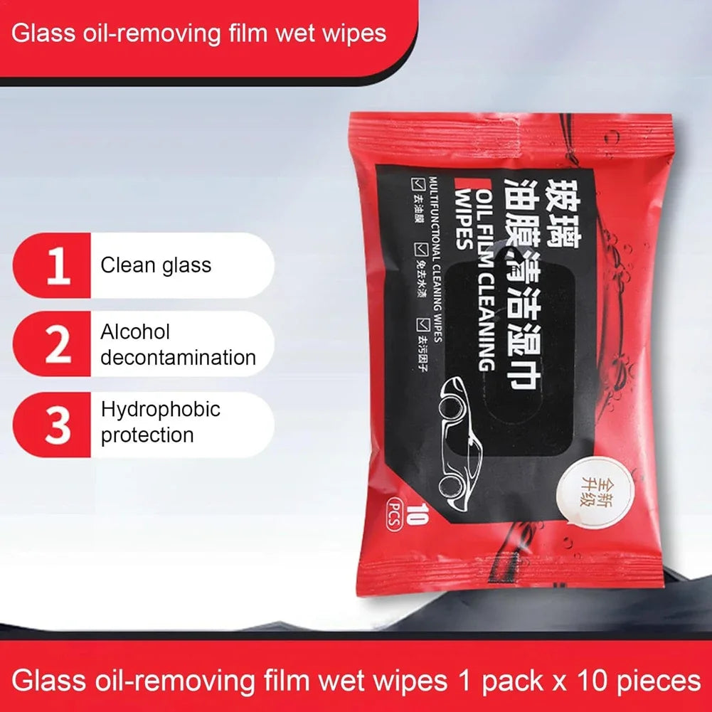 Car Oil Film Removing Wipes Anti-rain Oil Stain Cleaner Wipes Glasses Glass Anti-fog Wet Towel Front Windshield Cleaning Wipes