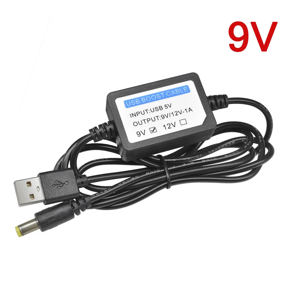 DC-DC 5V to 9V 12V 1A USB Charge Power Boost Cable Line Booster Power Converter Adapter 5.5x2.1mm For Mini Speaker