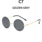 BOYSEEN ultra light polarized circular frameless, sunglasses for men women, sunglasses modern and fashionable.