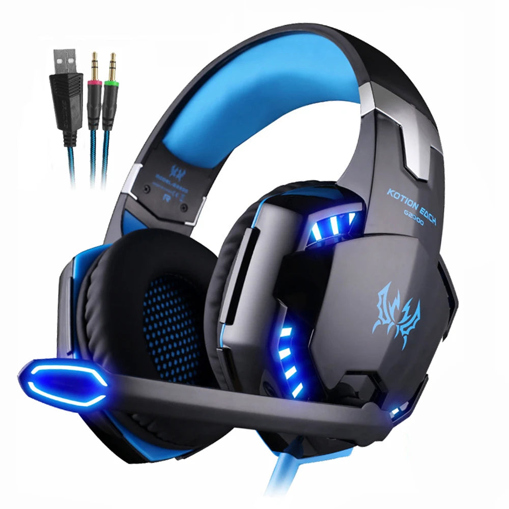 KOTION EACH gaming headset casque deep bass stereo game headphone with microphone led light for ps4 phone laptop pc gamer...