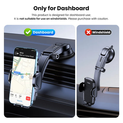 TOPK Car Phone Holder Mount, Upgraded Handsfree Stand, Phone Holder for Car Dashboard, Compatible with iPhone Android