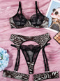 Leopard lingerie, woman's set exotic undergarments.
