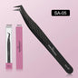 SAKURUHANA Professional Eyelash Tweezers Black Fiber Tip For Lash Extensions Mega Volume Mink Lashes Makeup Beauty Kit