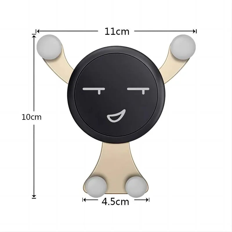 Smile Face Car Phone Holder Universal Stand Air Vent Clip Mobile Cell Stand Gravity Support Mount GPS for iPhone Samsung Xiaomi