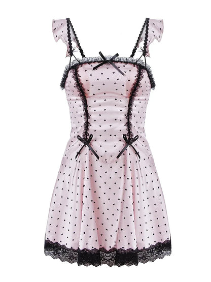 Pajamas with corset underwear sweet polka dot lace backless lingerie halter nightgown homewear nightgowns