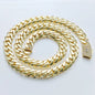 Hot sale 14 kt gold plated mans chain iced out clasp necklace miami 12, 15, 20 mm brass cuban link chain for men. 1 piece.