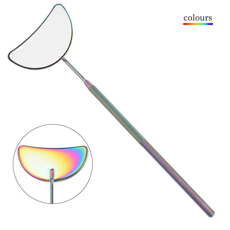 1pcs Eyelash Extension Mirror Moon Shaped Detachable Stainless Steel Lash Lifting Makeup Mirror Beauty