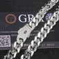 New 925 Silver Chain Iced Out VVS Moissanite Clasp Real 14K Gold Plated 12mm 15mm Cuban Link Necklace Jewelry