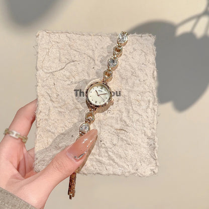 Fashion temperament minimalist luxury small disc with quartz watch for women. 1piece.