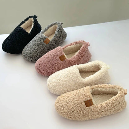 Indoor Household Slippers Thickened Fleece Memory Foam Slippers Winter Warm Adult Postpartum Shoes Wholesale Cotton Footwear