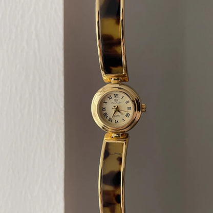 Fashion minimalist luxury gold disc with quartz watch for women. 1piece.