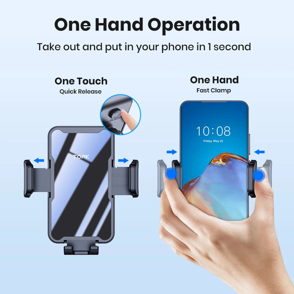 TOPK Car Phone Holder Mount for Air Vent, Cell Phone Car Mount  360° Full Rotation, for iPhone All Smartphones