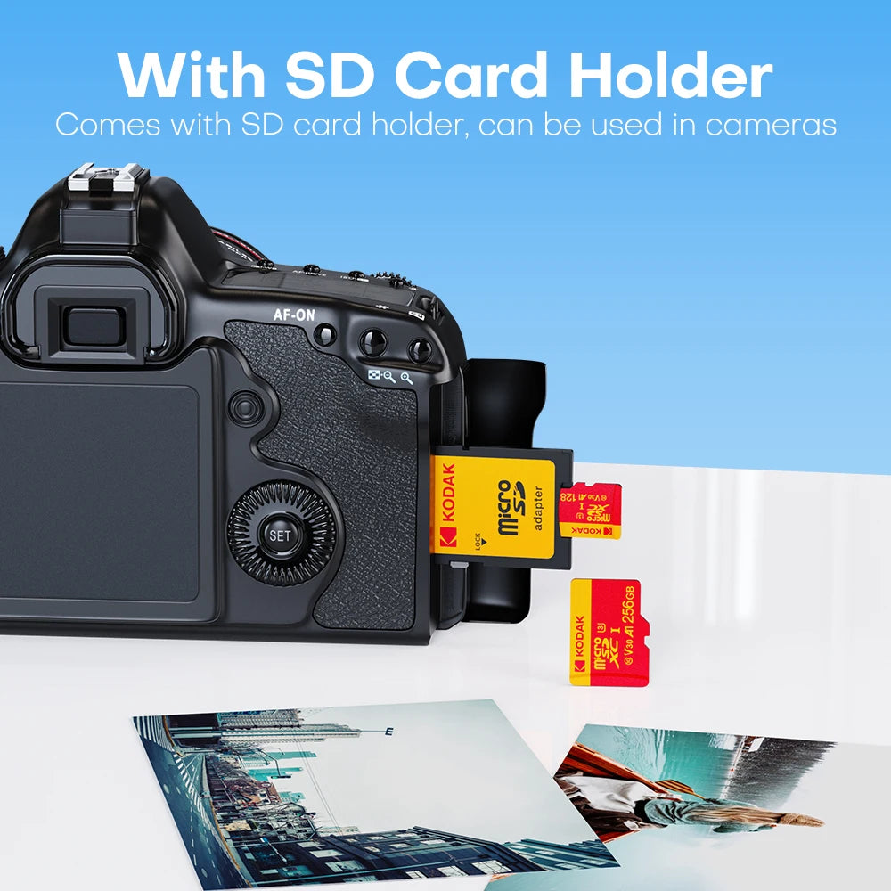 KODAK Micro SD Card Class10 U3 Memory Card MicroSD 64GB 128GB 256GB SD/TF Flash Card on For Smartphone Tablet Camera