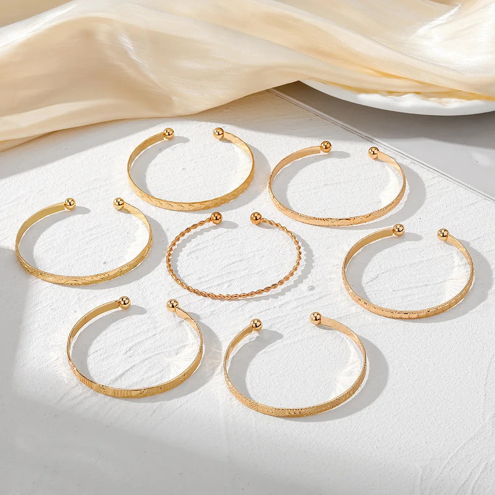 7pcs / set retro gold    Bracelet fashion.