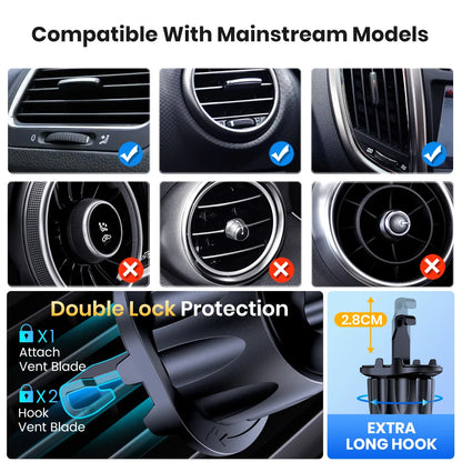 TOPK Car Phone Holder Mount for Air Vent, Cell Phone Car Mount  360° Full Rotation, for iPhone All Smartphones