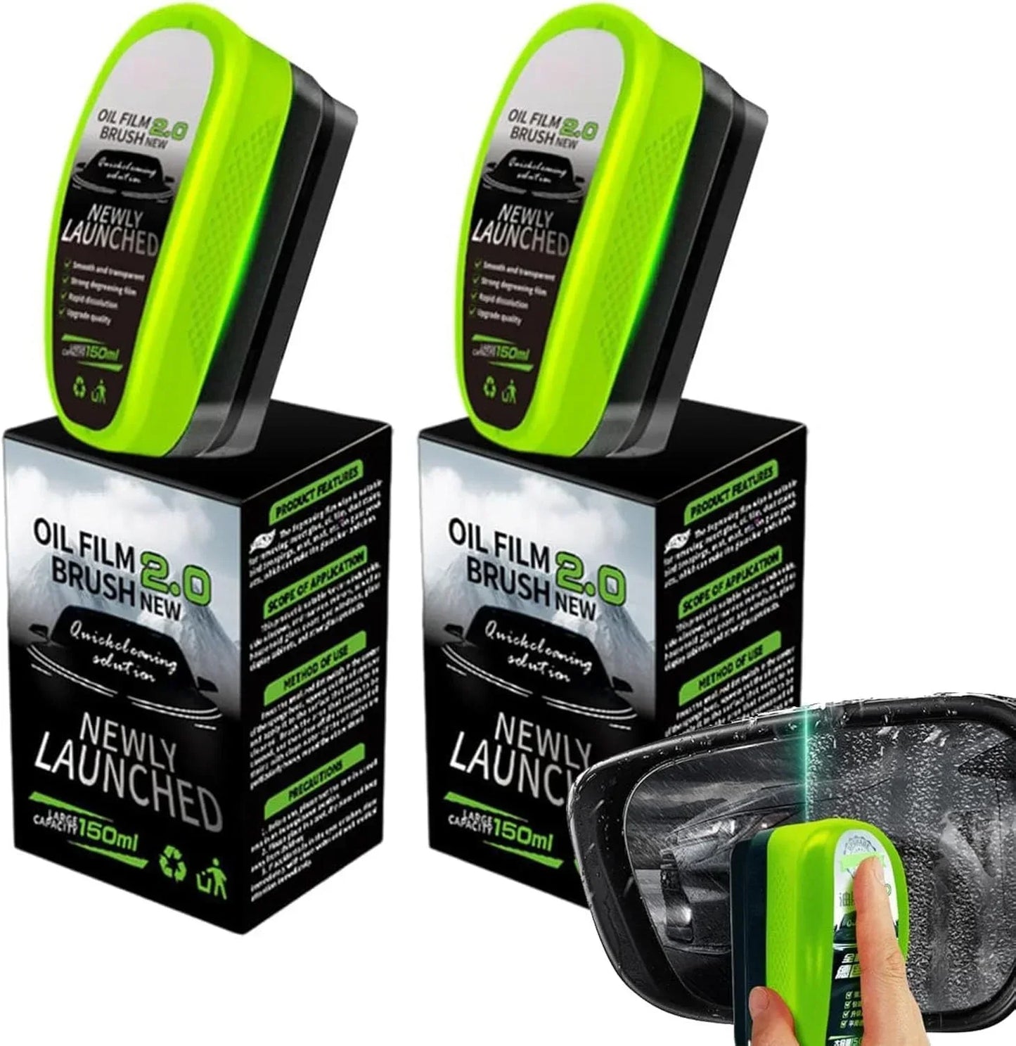 1Pc Car Glass Oil Film Wipe-front Windshield Side Window, Oil Removal, Dirt Removal, Coating, Crystal Plating, Strong Cleaning