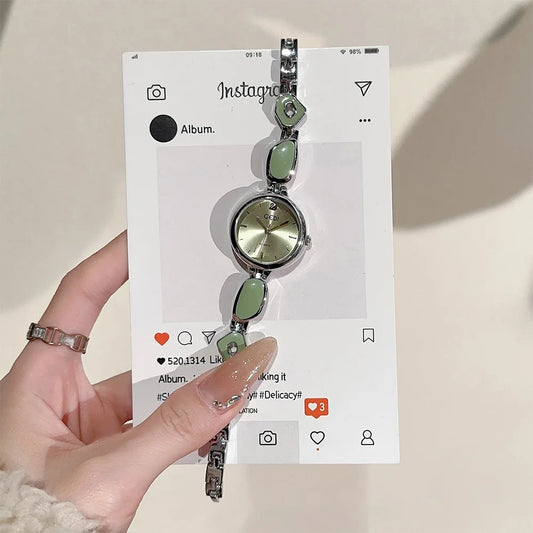 Fashion temperament minimalist luxury irregular bracelet with quartz women watch for women.