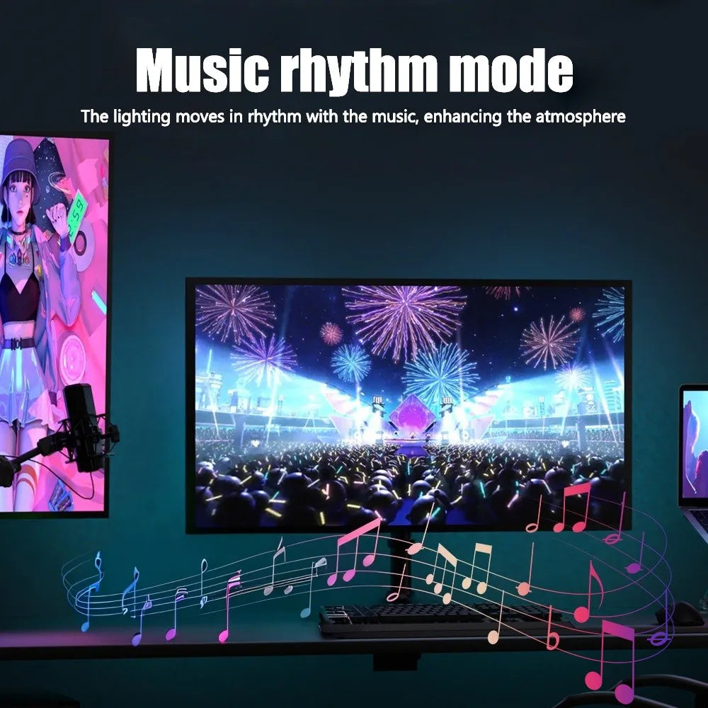 Backlight light app control rgb sync light led computer monitor room decor atmosphere lights.