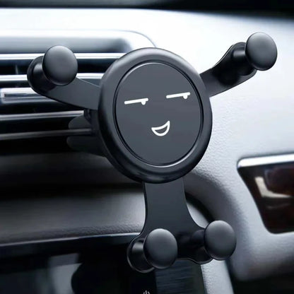Smile Face Car Phone Holder Universal Stand Air Vent Clip Mobile Cell Stand Gravity Support Mount GPS for iPhone Samsung Xiaomi