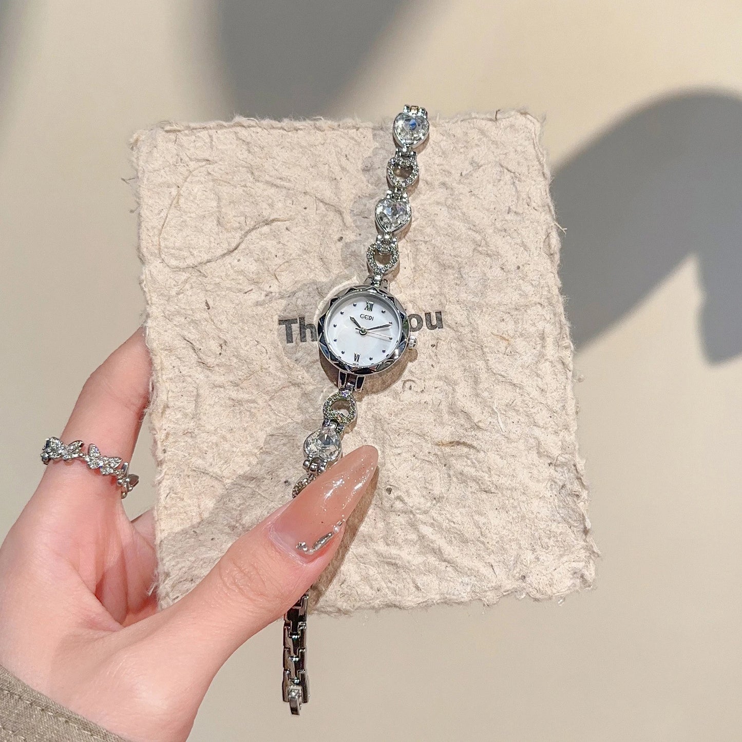 Fashion temperament minimalist luxury small disc with quartz watch for women. 1piece.