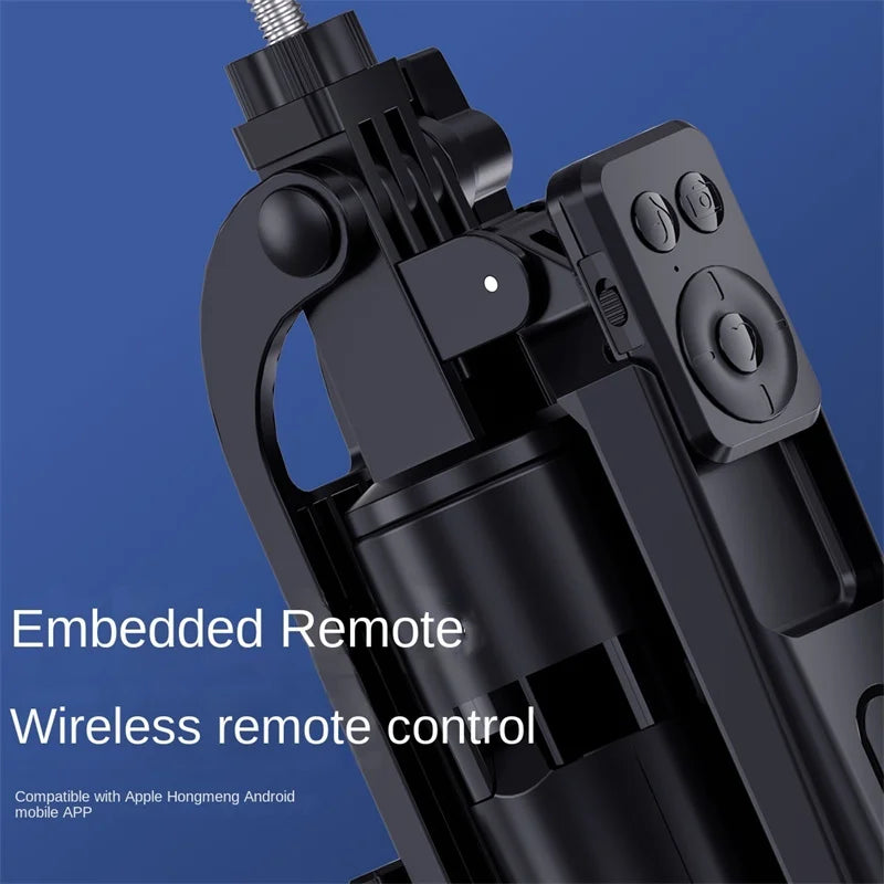 1.8m Handheld gimbal four Tripod Bluetooth Wireless Selfie Stick Live phone Holder Tripod Foldable Fill Light For Smartphone