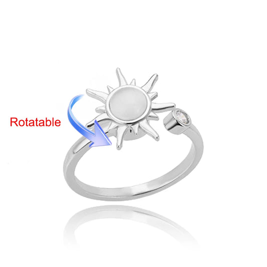 Rotating Four Clover Wedding Rings for Women Stainless Steel Anti-Stress Anxiety Ring Adjustable Aesthetic Jewelry anillos mujer