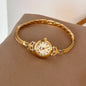 Fashion ethos minimalist luxury disc gold bracelet with quartz watch for women. 1piece.