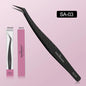 SAKURUHANA Professional Eyelash Tweezers Black Fiber Tip For Lash Extensions Mega Volume Mink Lashes Makeup Beauty Kit