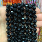 Natural Faceted Black Agates Onyx Handmade diamond Beads For Jewelry Making DIY Rings Earrings Necklace 15" 6/8/10MM