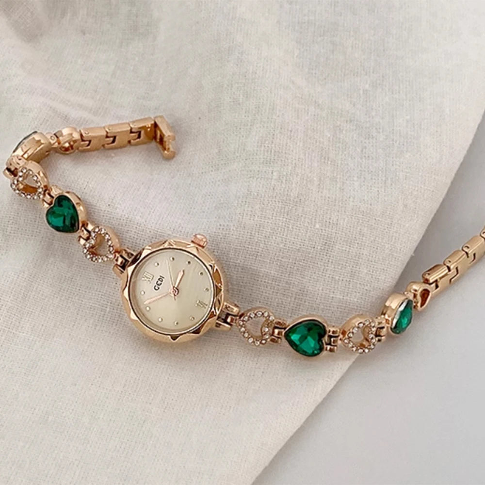 Fashion temperament minimalist luxury small disc with quartz watch for women. 1piece.