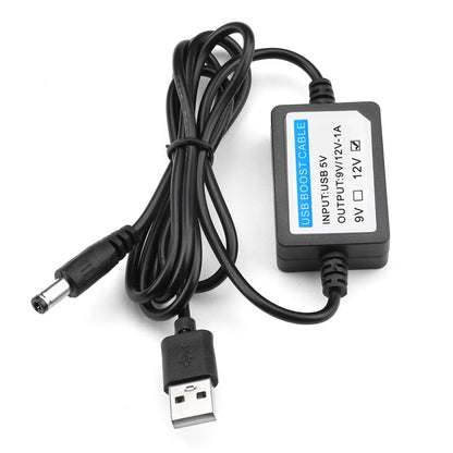 DC-DC 5V to 9V 12V 1A Step Up USB Boost Cable Line Booster Power Converter Adapter USB Cord Plug 5.5x2.1mm for Power Connector