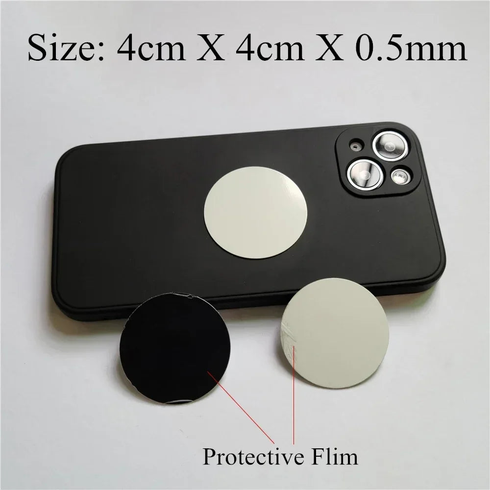 5 to 10 White Metal Plate For Magnet Car Mount Holder Universal Cell Phone Magnetic Car Stand Thin iron Sheet Disk Sticker