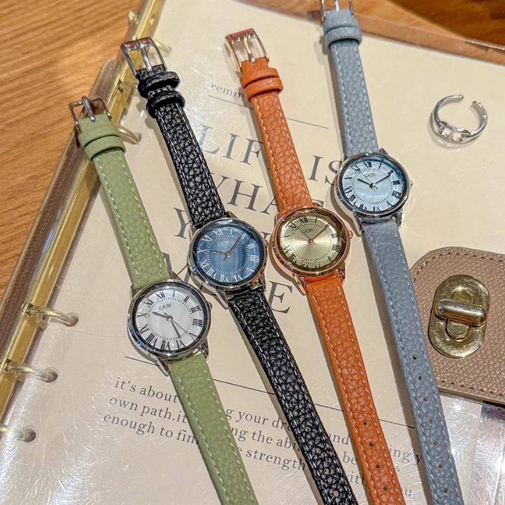 Fashion temperament minimalist luxury with quartz watch for women. 1 piece.