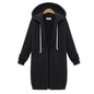 Women's ThickenHoodies Parkas Loose Hooded Jackets Zipper Pocket Maxi Size Sweatshirt Sports Dresses Outwear