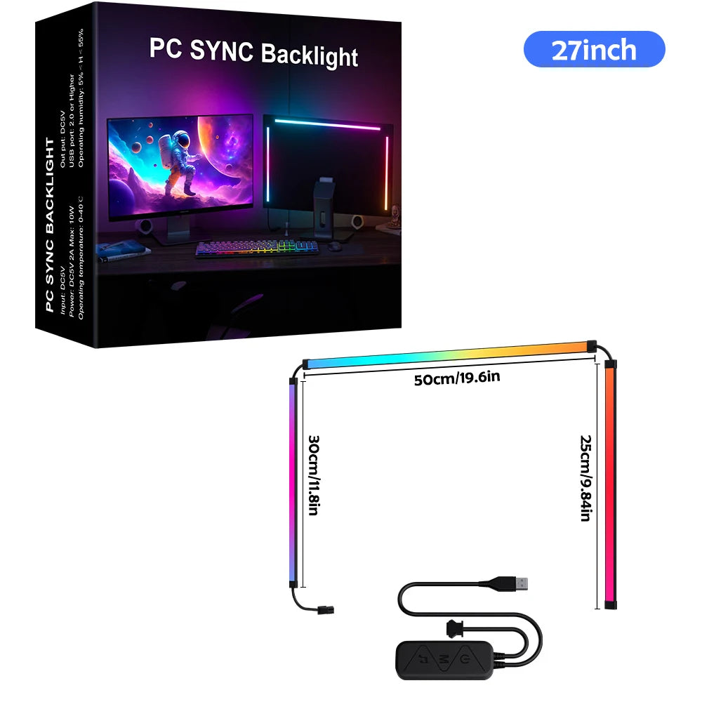Backlight light app control rgb sync light led computer monitor room decor atmosphere lights.