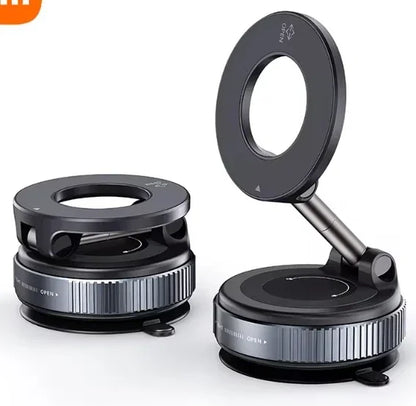 Magnetic Vacuum Phone Holder Car Mount Vacuum Adsorption Car Phone Mount Foldable Car Navigation Holder for Gym Bath Shower
