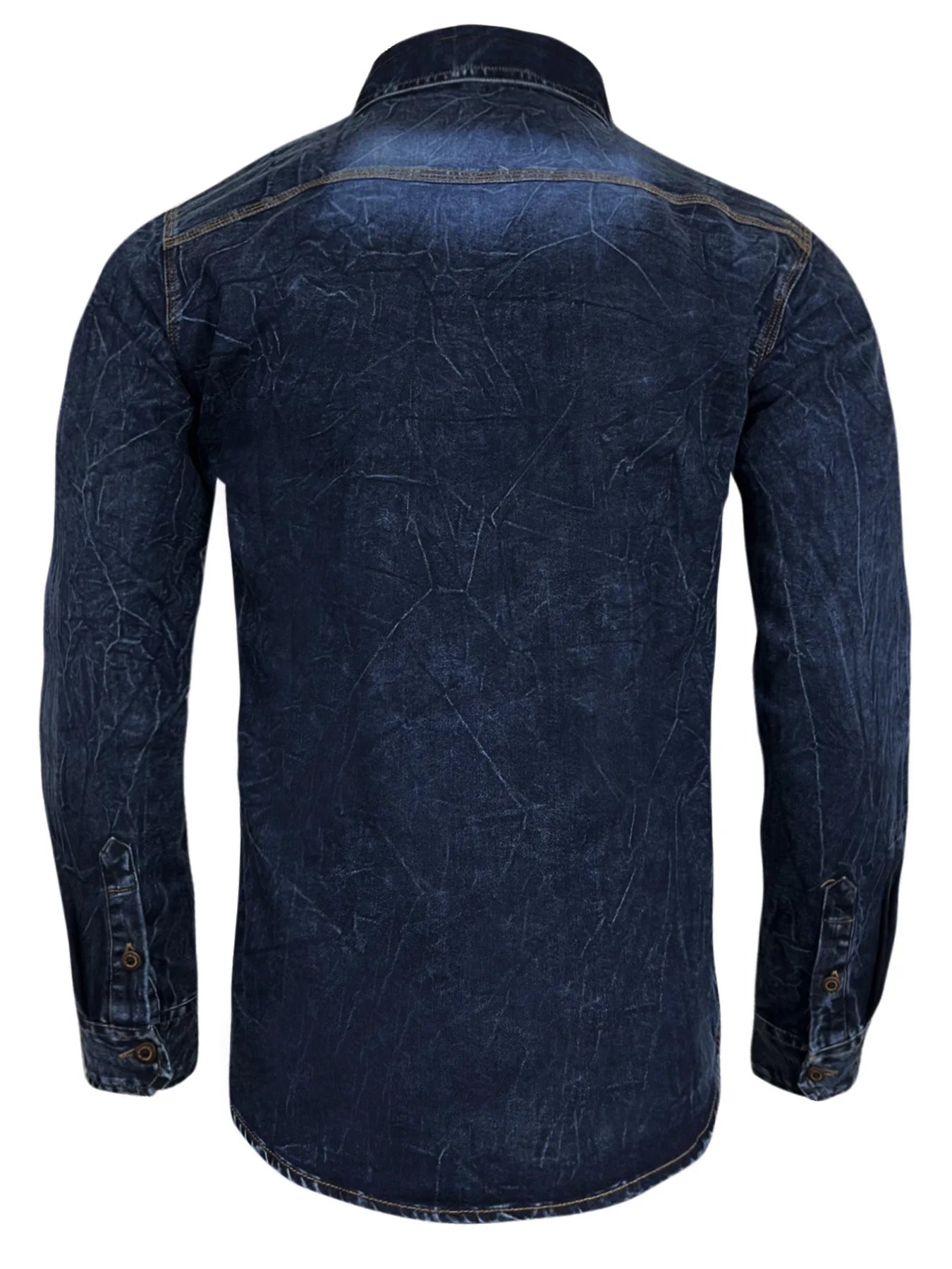 Men's blue denim shirt, long-sleeved, fashionable new style, trendy, slim fit, casual, versatile, slim fit, high-end feel.