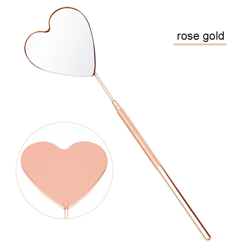 1pcs Eyelash Extension Mirror Moon Shaped Detachable Stainless Steel Lash Lifting Makeup Mirror Beauty