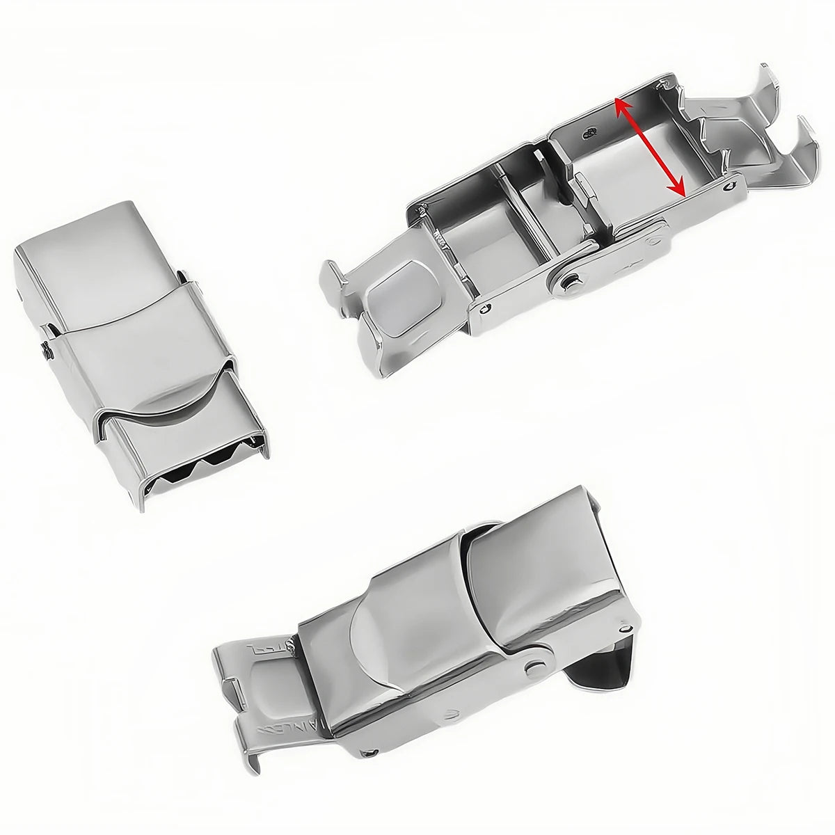 3pcs Stainless Steel Bracelet Clasp Crimp Jaw Hook Watch Band Connect Buckle for DIY Leather Silicone Bracelet Jewelry Making