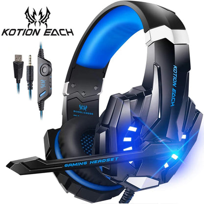 KOTION EACH gaming headset casque deep bass stereo game headphone with microphone led light for ps4 phone laptop pc gamer...